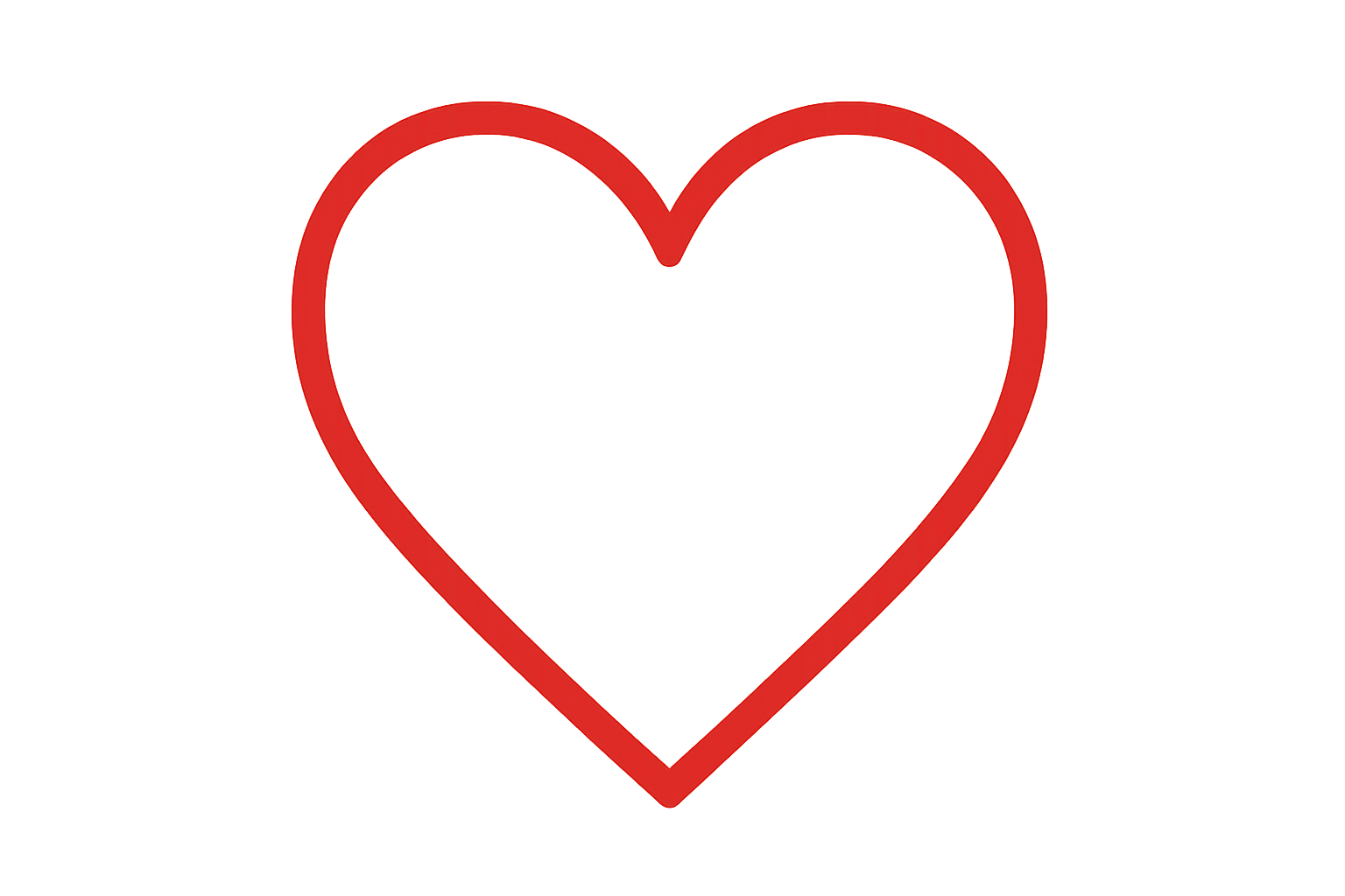 empty heart with red borders