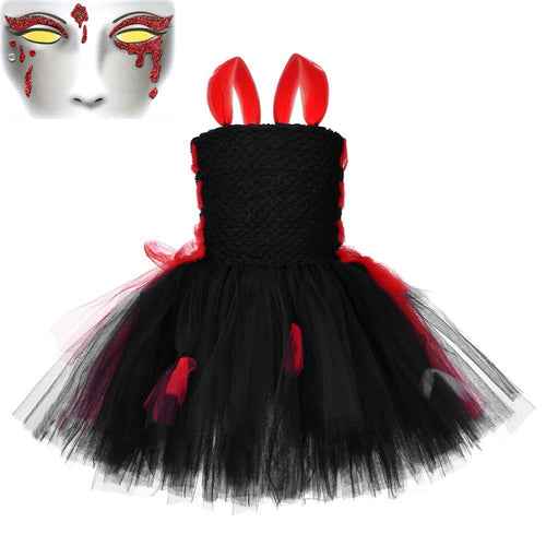 Girls’ Halloween Costume Set - Cosplay Tulle Dress
